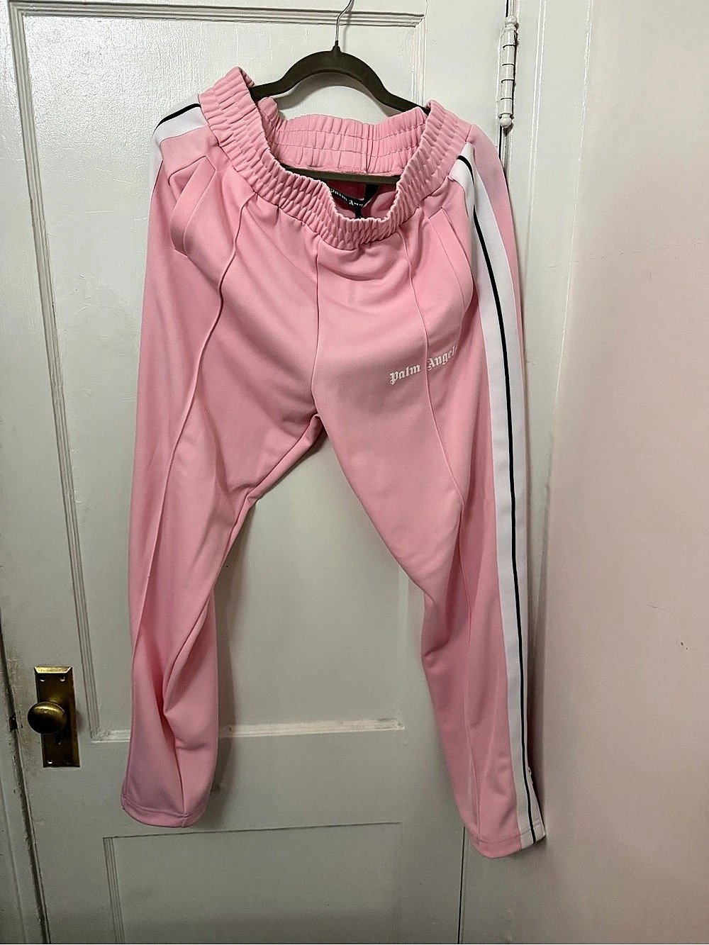 Palm Angels Slim Track Pants Almond Blossom White Pink Track Pants Size XXL NWT